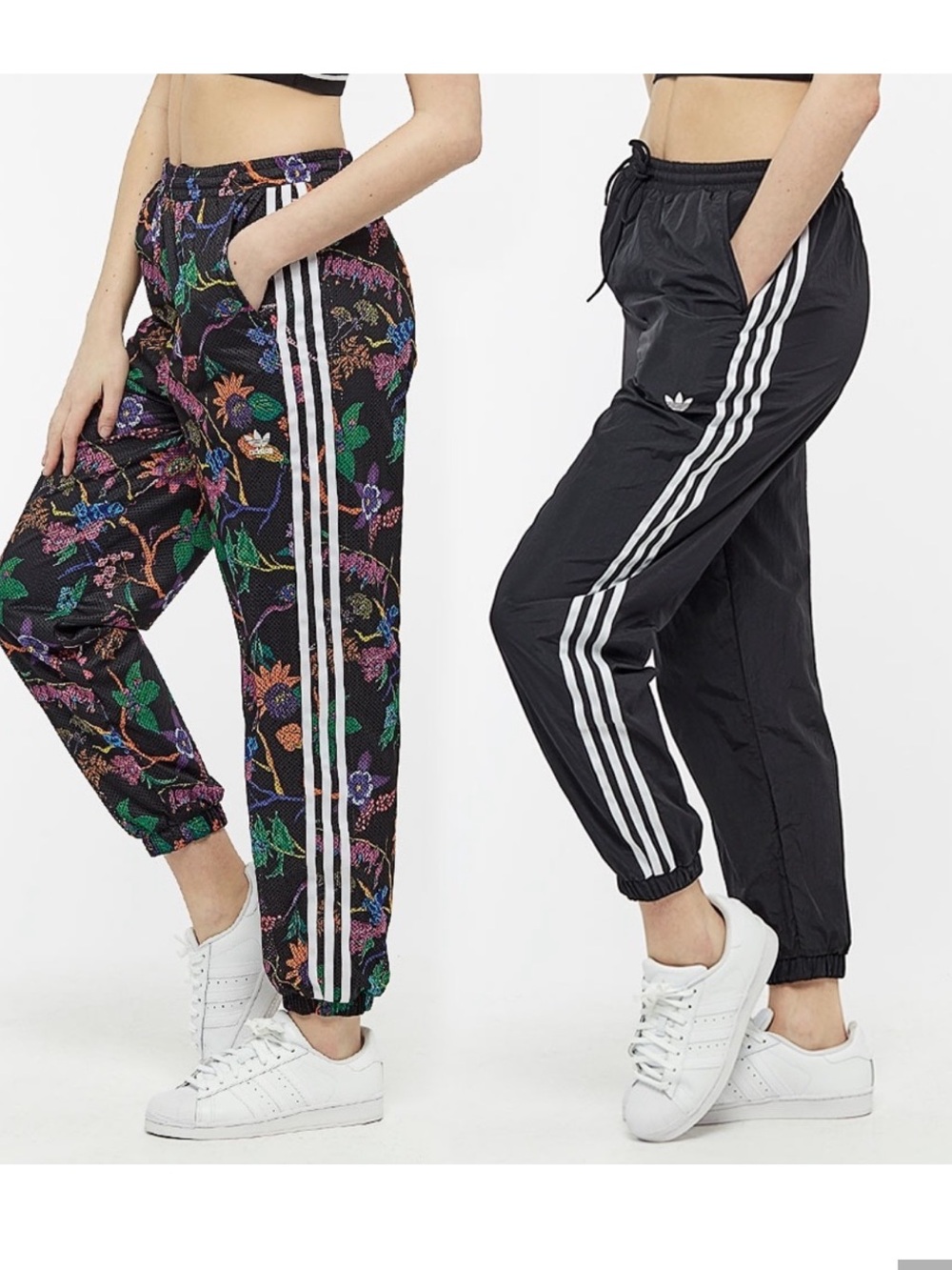 adidas Reversible Track Pants - Black & Multi Floral